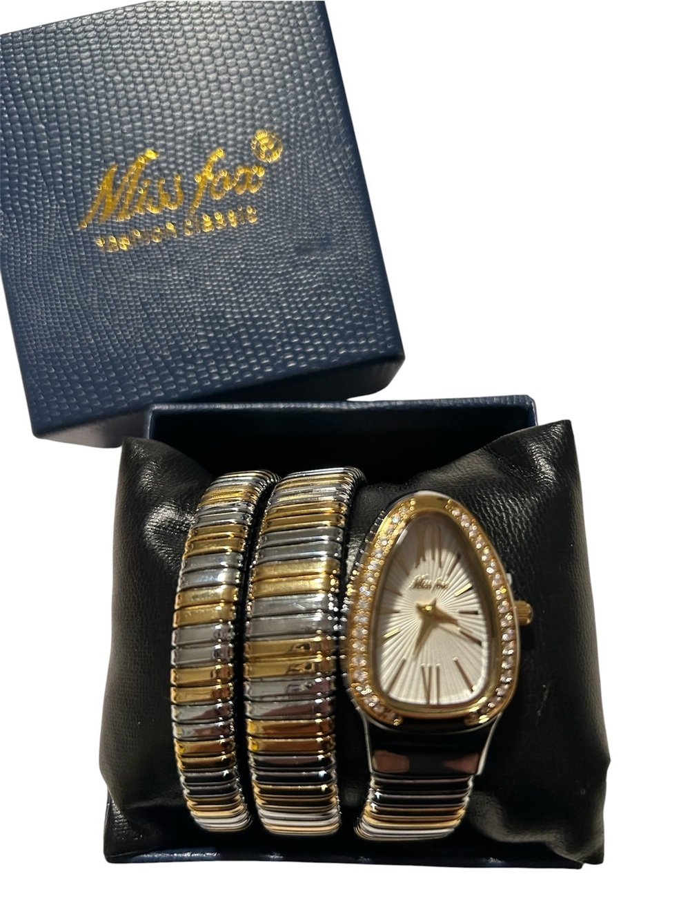 Gold & Silver Teardrop Watch with Stretch Bracelet band, NWT